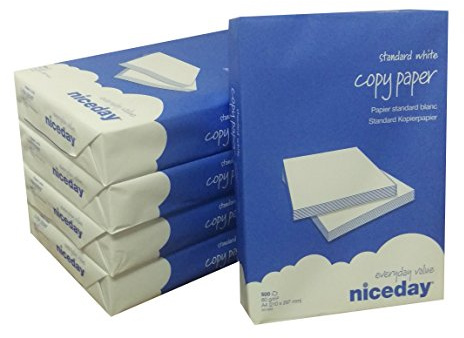 Niceday A4 80gsm White Copier Printer Paper 500 Sheets Ream-Wrapped - 1 Box containing 5 Reams of 500 Sheets