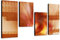 Zauberhafte Wandcollage 130x70cm 4 teiliges Keilrahmenbild (30x70+30x50+30x50+30x70cm) abstraktes Wandbild mehrteilig Gemälde-Stil handgemalte Optik Vintage