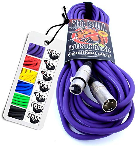 No Bull Nordell Music Gear' Premium XLR Cable (Purple, 10m): Achieve a Clearer Audio Signal with Balanced Male to Female Microphone Lead, plus Cable Tie