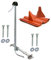 SkyRevolt SAT TV Aufdachsparrenhalter Sparrenabstand 60-105 cm Mast 120cm Dachsparren-Halter für Satellitenschüssel | Aufdach Montageset mit Kabeldurchführung Mastabdeckkappe