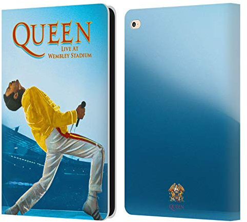 Head Case Designs Custodia a portafoglio in pelle con licenza ufficiale Queen Freddie Mercury Live At Wembley Key Art compatibile con Apple iPad Air 2 (2014)