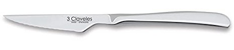 3 Claveles 1518 - Cuchillo chuletero dentado, inox, 11 cm, 4,5 pulgadas