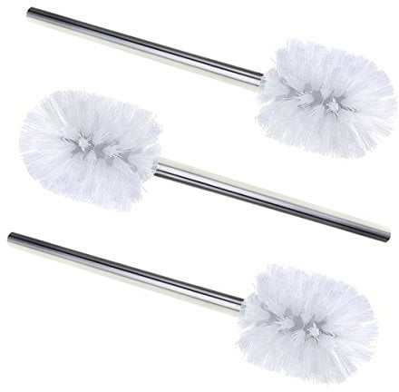 LEORX 3pcs Stainless Steel Toilet Bathroom Cleaning Brush Head Holder
