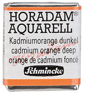 Schmincke – HORADAM® AQUARELL - feinste Künstler-Aquarellfarben, 228 Kadmiumorange dunkel, 14 228 044, 1/2 Näpfchen