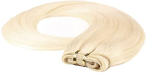 hair2heart Echthaar Tressen zum Einnähen Extensions glatt - 60cm 100g 10/0 lichtblond