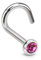 Gekko Body Jewellery Chirurgischer Stahl Nase Schraube Ring mit Hot Pink Press Fit CZ Gem – 1 mm (18 GA)
