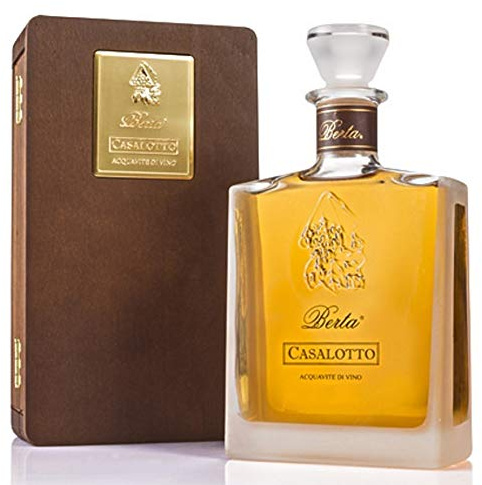 Grappa Berta Acquavite di Vino Casalotto Riserva - 44 % Vol, Alk. 700 ml mit Holzkiste