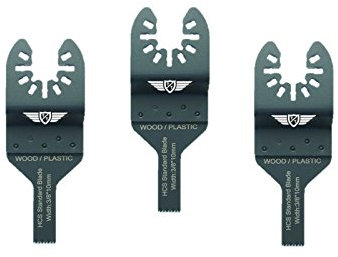 3 x 10mm TopsTools FA10F_3 Fast Fit Wood Cutting Blades Compatible with Dewalt Stanley Black and Decker Bosch Fein (Non-StarLock) Makita Milwaukee Parkside Ryobi Worx (Fast Change) Multi Tool