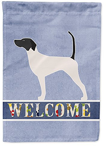 Caroline's Treasures BB5499CHF Englischer Zeiger Willkommen Haus Flagge Große Veranda Hülse Pole Dekorative Außen Hof Banner Kunstwerk Wandbehang, Polyester, Hausgröße, mehrfarbig