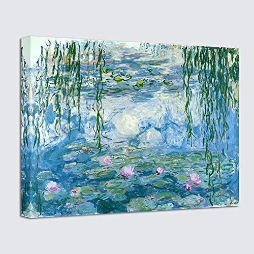 Wieco Art, Seerosen von Claude Monet, ölgemälde-Reproduktion, moderne Giclée-Leinwand, Landschaftsbilder gedruckt auf Leinwand, MON0023-3040