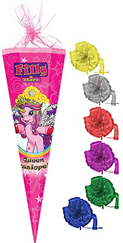 alles-meine.de GmbH stabile Spitze - aus Kunststoff - verschiedenes Zubehör frei wählbar - passend für Schultüte - Filly Pferd/Einhorn - Cassiopeia - 22/35 / 50/70 / 85..