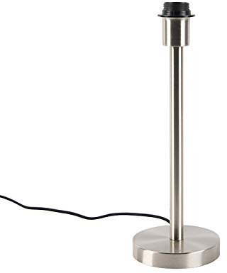 Qazqa - Moderne Tischlampe Stahl I Silber I nickel matt ohne Schirm - Simplo I Wohnzimmer I Schlafzimmer - Stahl Rund - LED geeignet E27