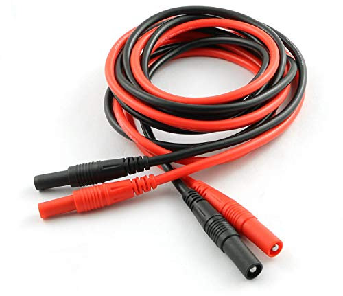 ZYAMY 2pcs Meter Test Lead Extension Male to Female Connector 4mm Banana Plug to Jack Heavy Duty Silicone Wires Multimeter Leads Probes Adapter (1pcs Red + 1pcs Black)