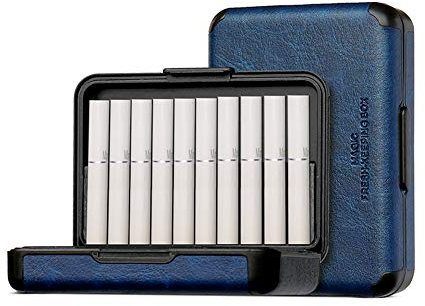 Scatola portaoggetti per iQOS Heets e accessori, in pelle PU, colore: blu