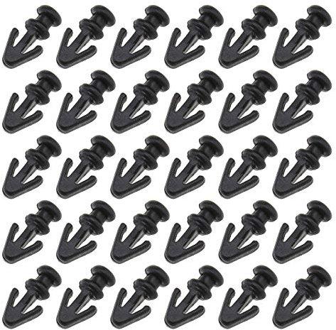 Create idea 50 Stück Türdichtungs-Clips Türdichtung Schwellendichtung Zierleisten-Verschlüsse aus schwarzem Kunststoff für untere Gummi-Dichtungsleiste 1042065