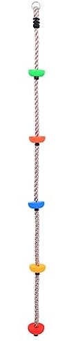 vidaXL Climbing Rope with Platforms Baby Activity Toy Toddler Outdoor Kids Climbing Rope Plastic Knots Tree House Climbing Frame Brown