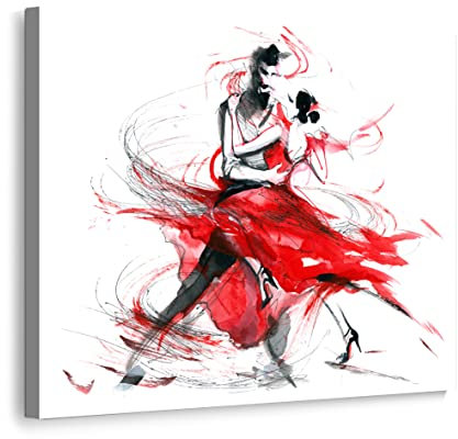 ecowalls Bilder Tango - 60x80 cm - Vlies Leinwandbild - Leinwand Bilder - Wandbilder Wohnzimmer, Schlafzimmer Modern - Wandbild XXL - Bilder Wohnzimmer, Schlafzimmer