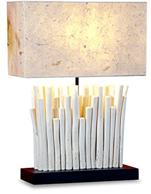 Treibholz Tischlampe PUUWAI - 50 x 35 cm Stehleuchte aus Treibholz mit E27 Fassung, geeignet für Wohnzimmer, Flur, Schlafzimmer oder Wintergarten