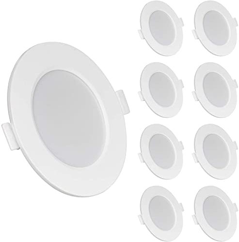 UKawhi LED Einbaustrahler Ultra flach LED Spot 6W 230V IP44 Neutralweiß 9er Set Einbauleuchten led Einbautiefe 26mm Mini Slim Decken Spot für Badezimmer Wohnzimmer