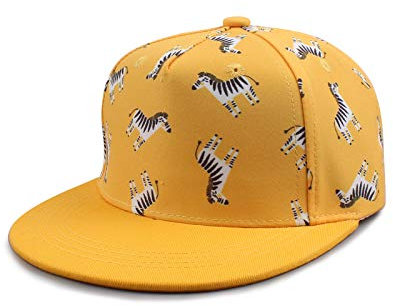 Pesaat Sommer Baby Baseball Caps Kleinkind Sonnenhut für Jungen Mädchen Verstellbare Kinder Trucker Hüte, Gelb Zebra, 4-8 Jahre