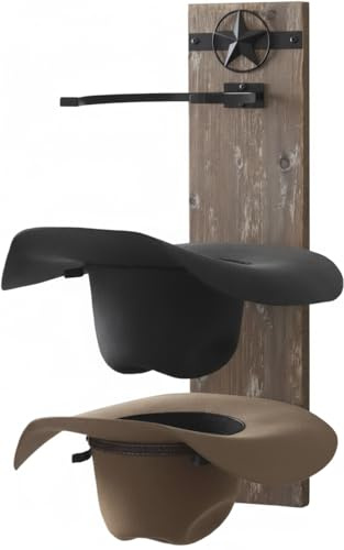 Ryker Ranch Wandhalter für Cowboyhüte aus rustikalem Holz und Metall
