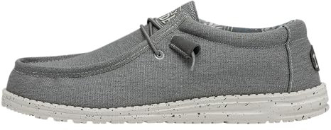 HEYDUDE Wally Stretch Canvas Herren - Slip on Schuhe - Mokassin Stil, Iron, 44