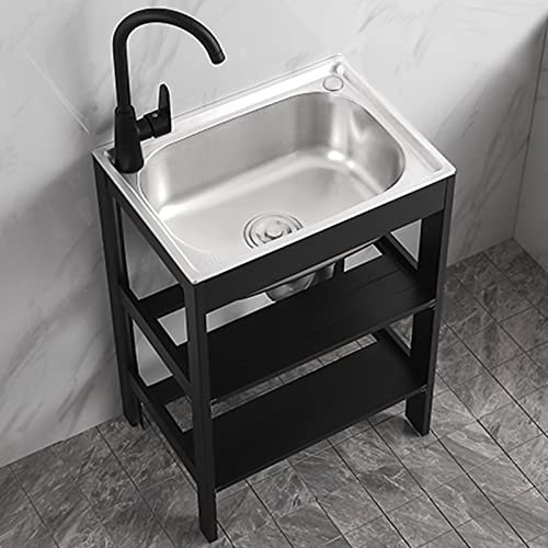 Yofsza Lavello da Cucina, Vasca Singola, Lavandini di Lavanderia E Pluriuso Lavello, per Interno/Esterno (Size : B53x38x75CM)