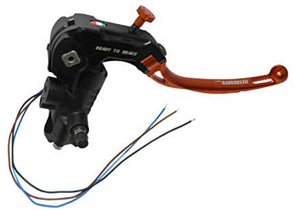 Pompa freno CNC “Ready to brake” PRS 17x17-18-19 con leva snodata lunga arancione RST per YAMAHA YZF-R6 600 dal 2005 al 2022 cc 600