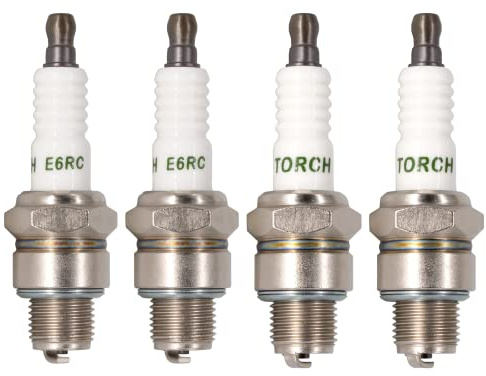 TORCH 4pcs E6RC Zündkerze Solides Terminal Ersetzen für BR6HS Zündkerze, für 98076-5671G/ 98076-5691G Zündkerze, für WF20TT/W20FR-L/W20FSR-U Zündkerze, OEM