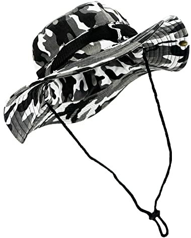 BEISIJIA Fischerhut mit breiter Krempe, Sonnenhut, UV-Schutz, Outdoor, Winddicht, Boonie Hut, Sonnenhut für Männer und Frauen (Schwarz und weiß)