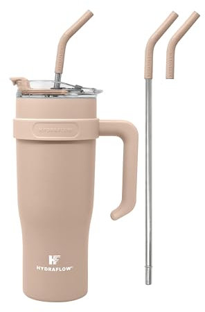 HYDRAFLOW Capri 40oz Triple Wall Vacuum Insulated Tumbler - Stainless Steel - Reusable - Clay