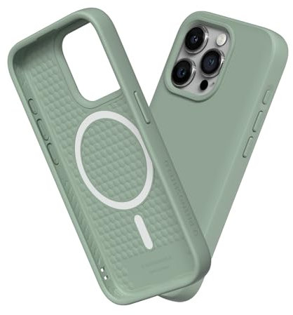 RhinoShield Case kompatibel mit [iPhone 15 Pro] | SolidSuit - MagSafe-kompatibel -Stoßdämpfende & schlanke Schutzhülle mit Premium Finish - 3.5 Meter Fallschutz - Salbeigrün