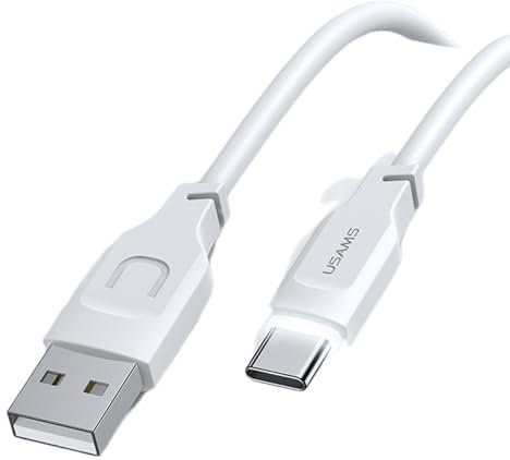 P4Y Cable USB-C US-SJ568 Carga rápida PD 6A Fabricado con Material TPE Velocidades de Datos de hasta 480 Mbps Blanco 1,2m Serie Lithe.