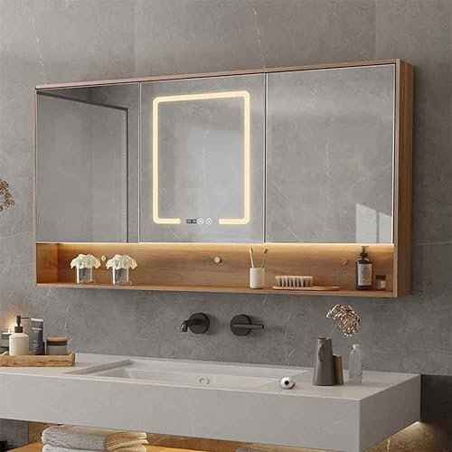 UkewEi Armoire de Toilette avec Éclairage Armoire Murale Intelligent avec Rangement Armoire à Pharmacie Anti-buée for Vanité Économie D'énergie (Size : 100cm)