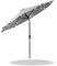 XEMQENER 3M Garden Parasol with Solar Powered Lights, Large Garden Umbrella Parasol with Tilt and Crank Handle, Outdoor Garden Table Parasol for Party, Camping, UPF 50+, 300x300x240 cm, Light Grey