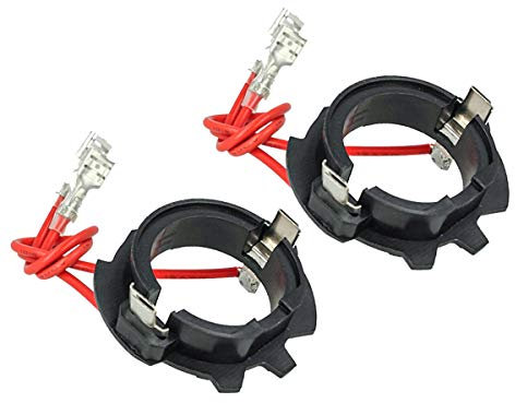 A2ZWORLD 2 Lampenfassungen für LED und HID Xenon H7, Stromversorgung mit Stecker 2 Drähte, kompatibel mit VW Jetta Golf IV 4 Golf V 5, Loch 23 mm, einfache Montage
