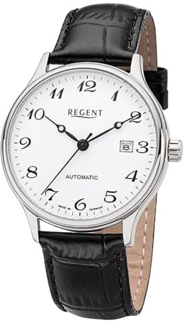 REGENT Herren Armbanduhr Analog Lederarmband schwarz URGM2206 Analoguhr