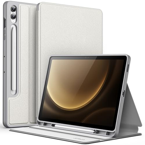 JETech Funda para Samsung Galaxy Tab S9 FE+ / S9 FE Plus 12,4 Pulgadas con S Pen Soporte, Slim Folio Stand Protectora Tablet Carcasa, Múltiples Ángulo de Visión (Silver)