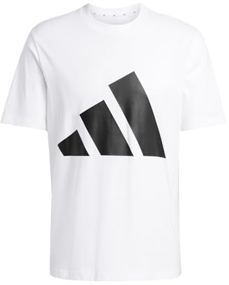 adidas Herren Essentials Big Logo Single Jersey Shirt, White/Black, XXL
