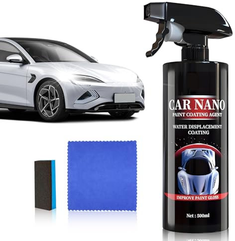 RoserRose 500ml Nano Spray, Nano Car Spray, Car Nano Kratzer Spray, High Protection Fast Coated Car Nano Spray, Car Coating Spray Mit 1 Handtuch und 1 Schwamm