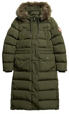 Superdry Damen Langer Everest Kunstfellmantel