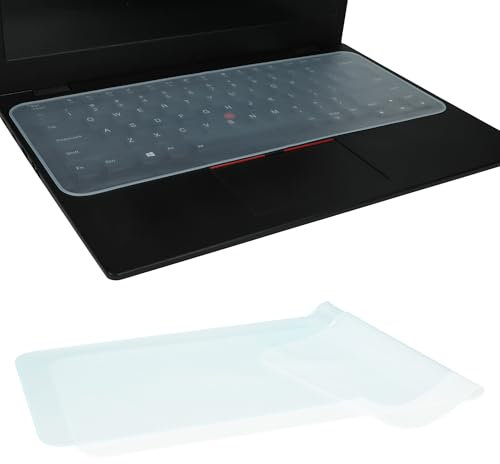 kwmobile Keyboard Cover Compatible with 12-14 Laptop PC Cover - 2x Silicone Protective Covers - Transparent/Blue