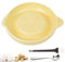 KICPUK Ceramic Grater,Ceramic Ginger Grater,Garlic Grater,Ginger Grater,Spice Grater,Nutmeg Grater Made of Ceramic for Ginger,Garlic,Nutmeg,Celery,Carrots,Wasabi,With Brush+Spoon,Diameter 9cm (Yellow)