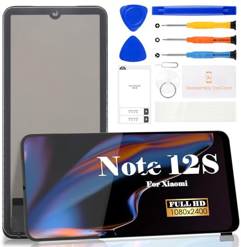 Para Xiaomi Redmi Note 12S pantalla LCD para Redmi Note 12S, reemplazo de pantalla 2303CRA44A, 23030RAC7Y, 2303ERA42L, conjunto de digitador táctil, kit de piezas de reparación (negro, sin marco)
