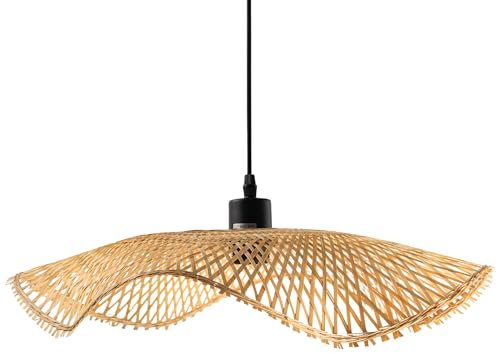 Riess Ambiente Handgefertigte Hängeleuchte Organic Living - 70cm - Natur - mit Bambus-Schirm