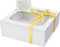 Geschenkbox mit Sichtfenster, 19x19x7,6 cm Geschenkboxen für Presents with Lids Magnetic Closure Rectangle Collapsible for Groomsman Proposal Box, Christmas, Halloween (Weiß)