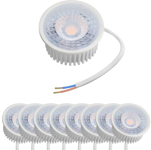 Oktaplex 9er Set Nizza LED Modul 230V superflach GU10 Ersatz Leuchtmittel | 23mm Einbautiefe, 1,9W, 3000K Warmweiss 345lm Deckenspots