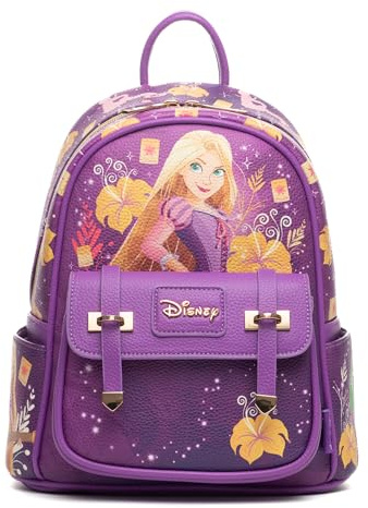 Wondapop Disney Tangled Rapunzel Mini-Rucksack, veganes Leder, 27,9 cm, Violett, Einheitsgröße, Modern
