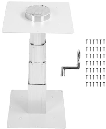 Verstellbares, Robustes Tischbein aus Aluminiumlegierung, Tischbein für Wohnmobile mit Handgriff, 240 Bis 650 Mm, Stabile Quadratische Platte, Ideal für Wohnmobile, Boote,
