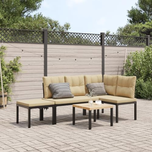 Festnight Balkon Lounge Klein Ecklounge Gartenlounge Set Metall Lounge Möbel Outdoor Balkonmöbel Kleiner Balkon Sofa Ecksofa Terrassenmöbel Gartenmöbel Loungemöbel Terrasse